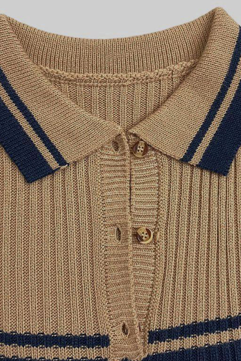 Suéteres con cuello en V en contraste con bloques de color callejero