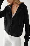 Casual Solid Zipper Hooded Collar Outerwear