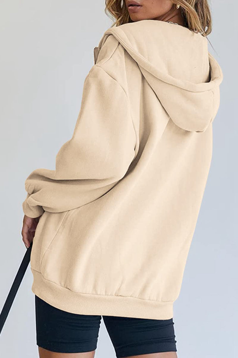 Ropa deportiva informal Sólido Bolsillo Cuello con capucha Prendas de abrigo