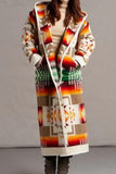 Prendas de abrigo con cuello con capucha y estampado geométrico elegante (6 colores)