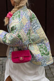 Prendas de abrigo informales con cuello vuelto y bolsillo floral