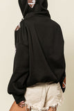 Tops casuales con cuello con capucha y parche de bolsillo sólido (7 colores)