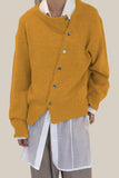 Ropa de abrigo informal con cuello redondo y botones viejos (6 colores)
