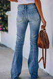 Calça jeans feminina larga cintura média